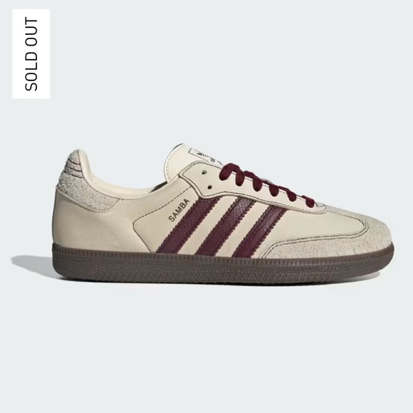 adidas Shoes - NWT Adidas Samba OG W Cloud White Maroon Size Women's 7